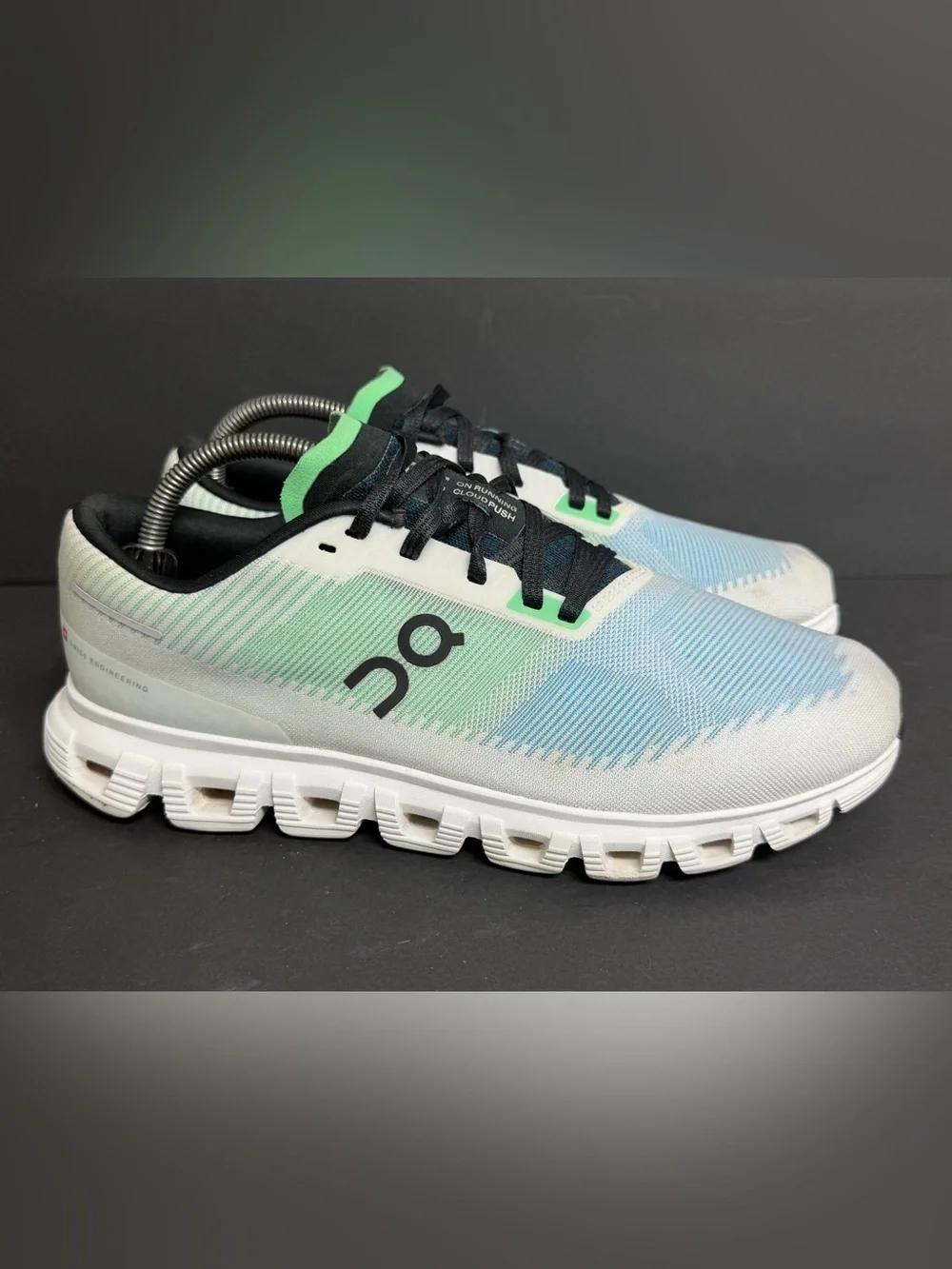 On Cloud 6 Push Horizon Honeydew White Blue Green 3MF10053001 Sneaker Men's SZ 9